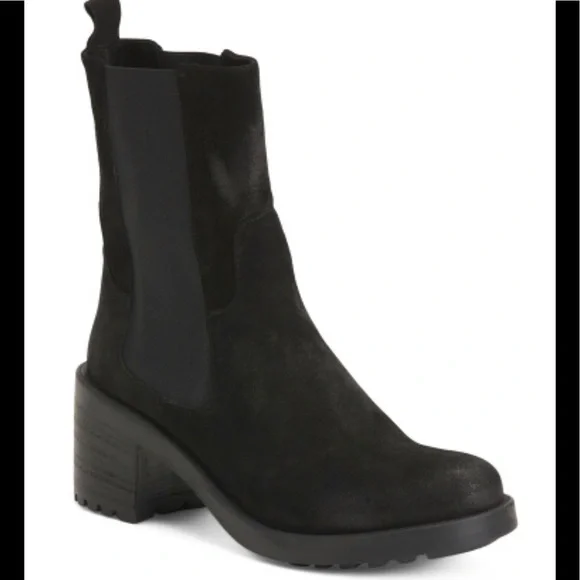 Emanuele Castro Women’s Made In Italy Suede Leather Chelsea Booties, Black